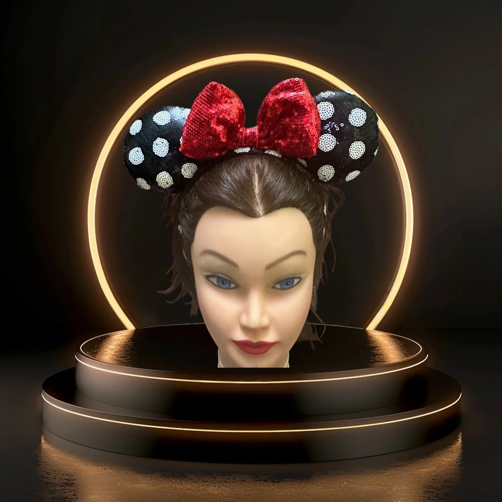 Disney Red and Black Polka Dot Mouse Ears Headband